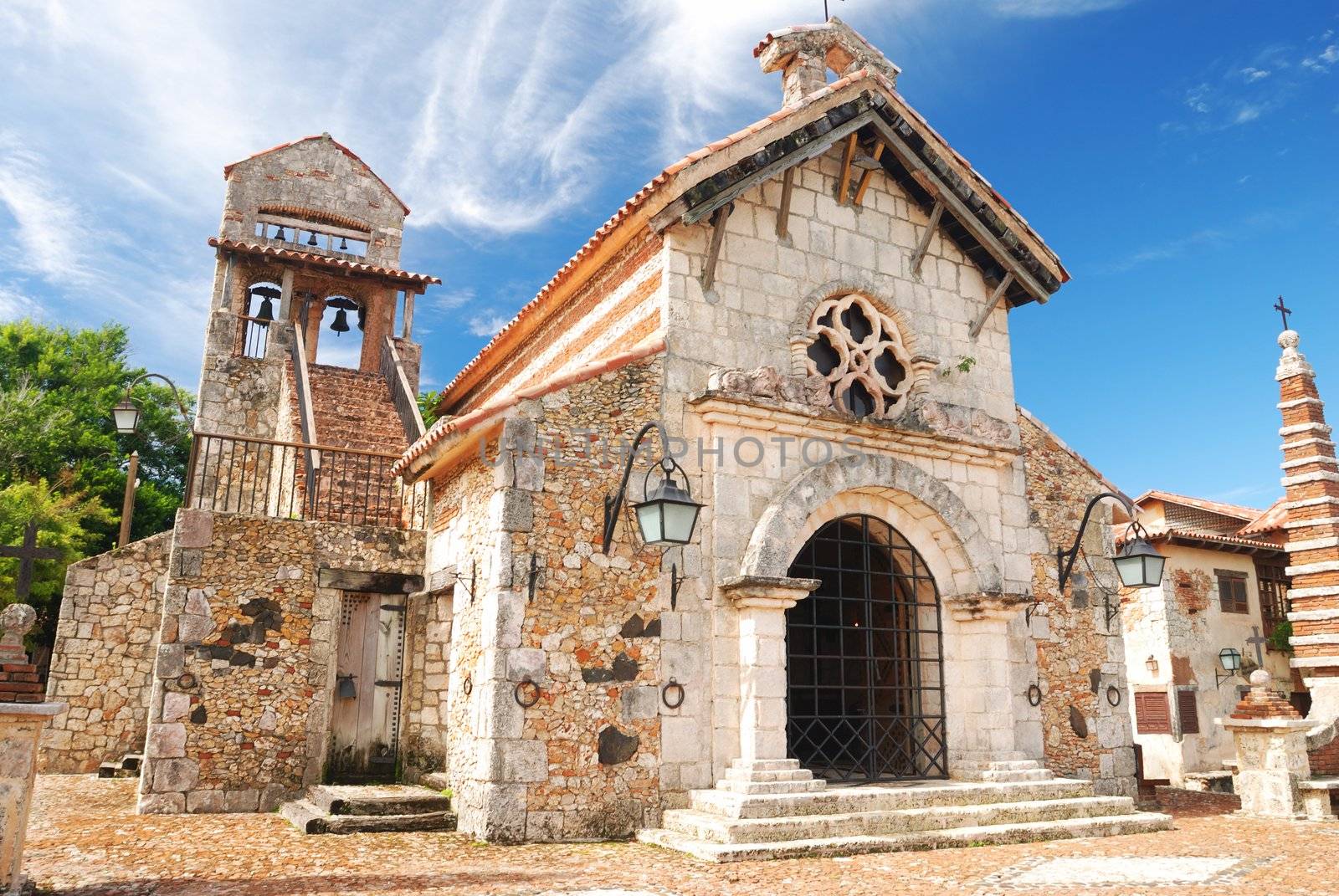 Old church in colonial town