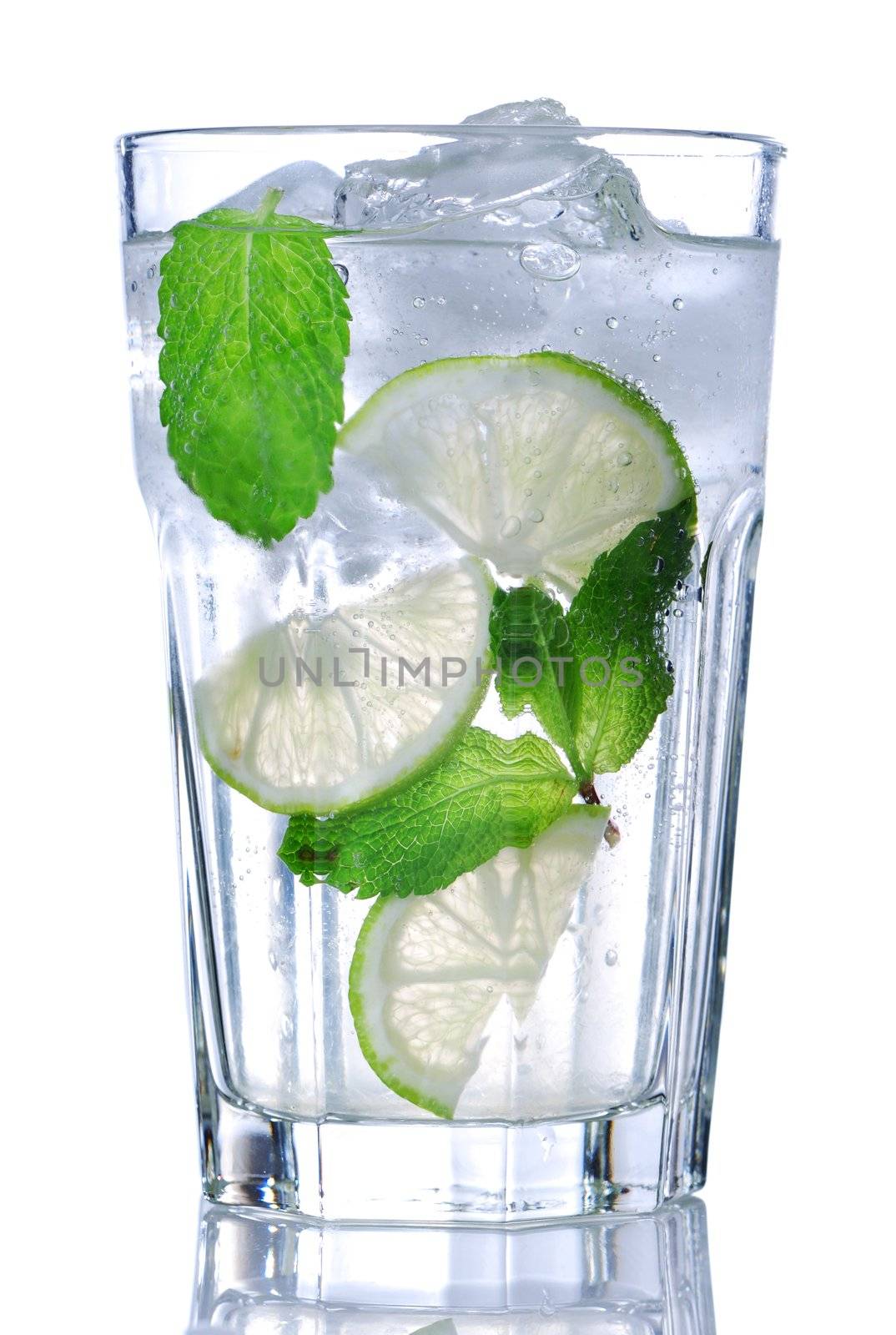 Mojito cocktail isolated on white