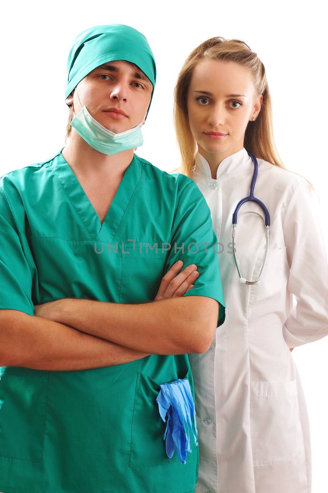 Doctors isolated on white background