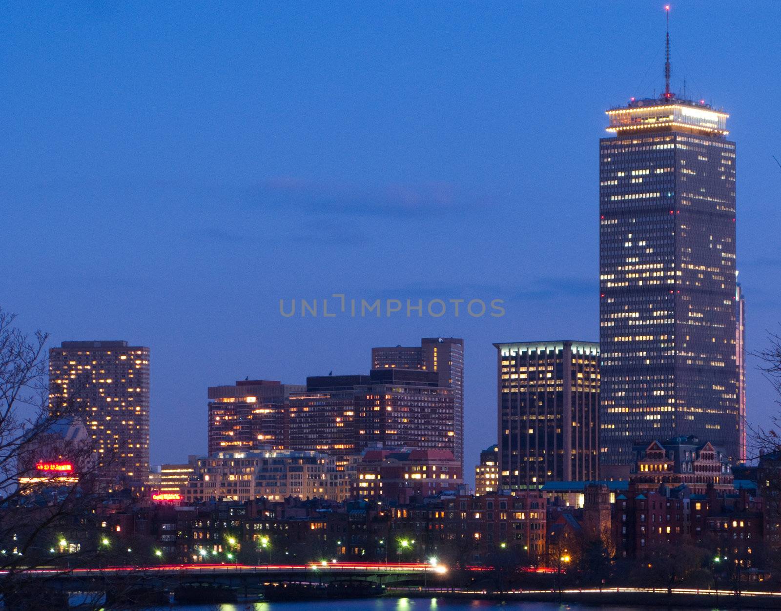 Back Bay and Charles River Dusk by edan