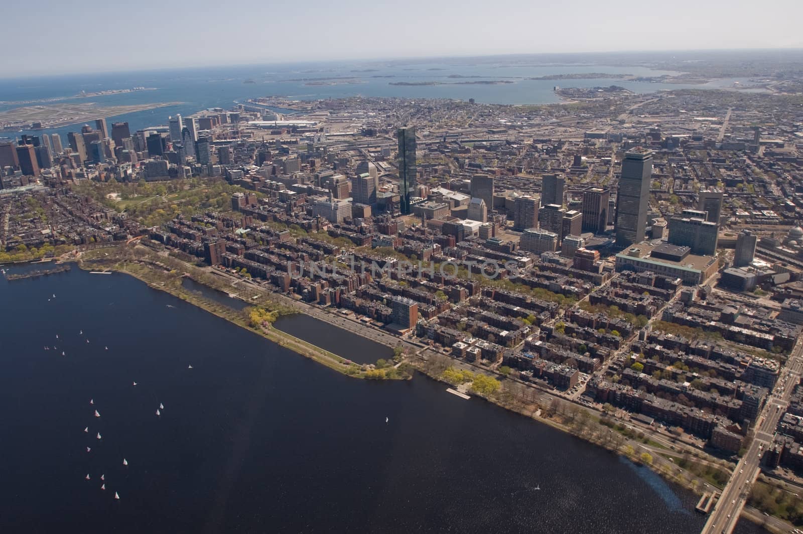 Boston's Back Bay area and downtown from the air