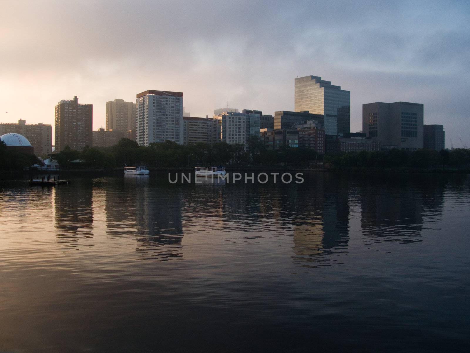 Boston's Beacon Hill neighborhood seen at dawn