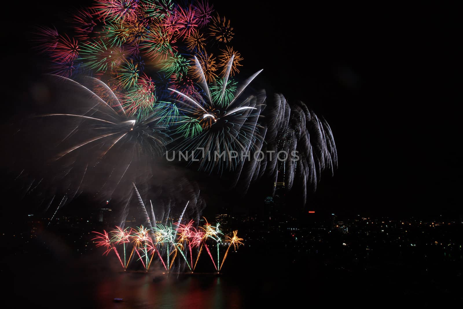 4th of July Fireworks in Boston Massachusetts by edan