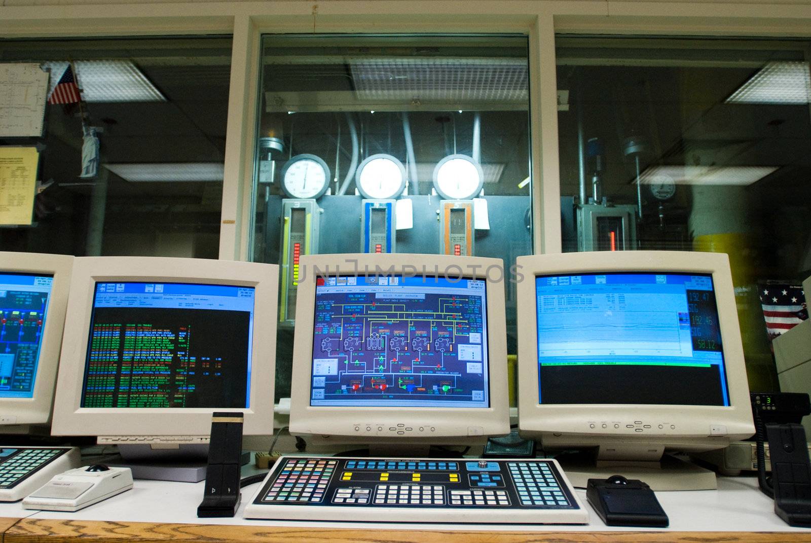 Central control console in an industrial facility