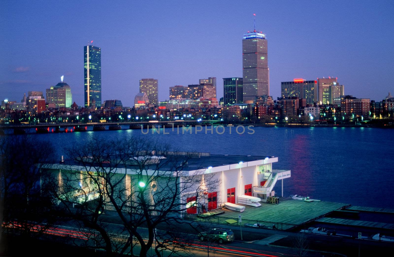 Boston skyline and MIT boathouse by edan