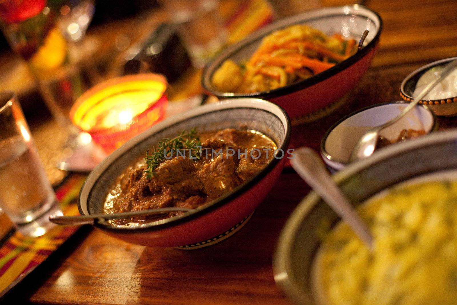 Traditional African lamb chunks ready to eat