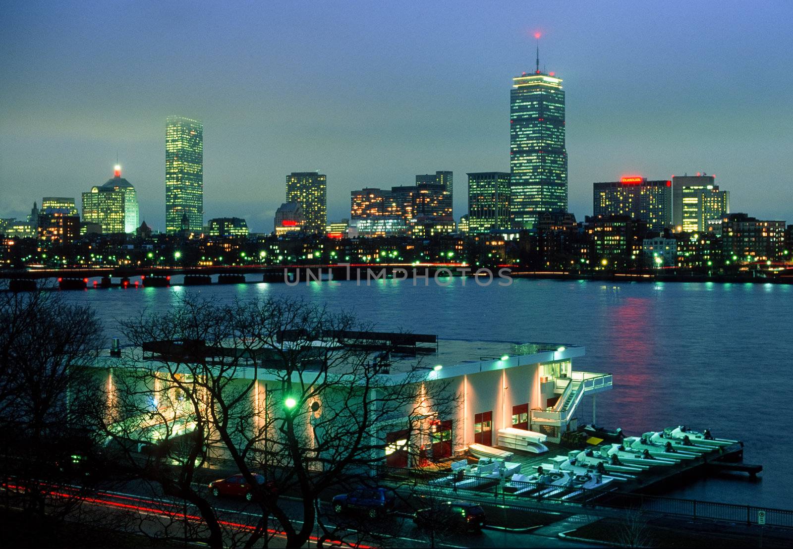 MIT's Pierce Boathouse and Boston's Back Bay