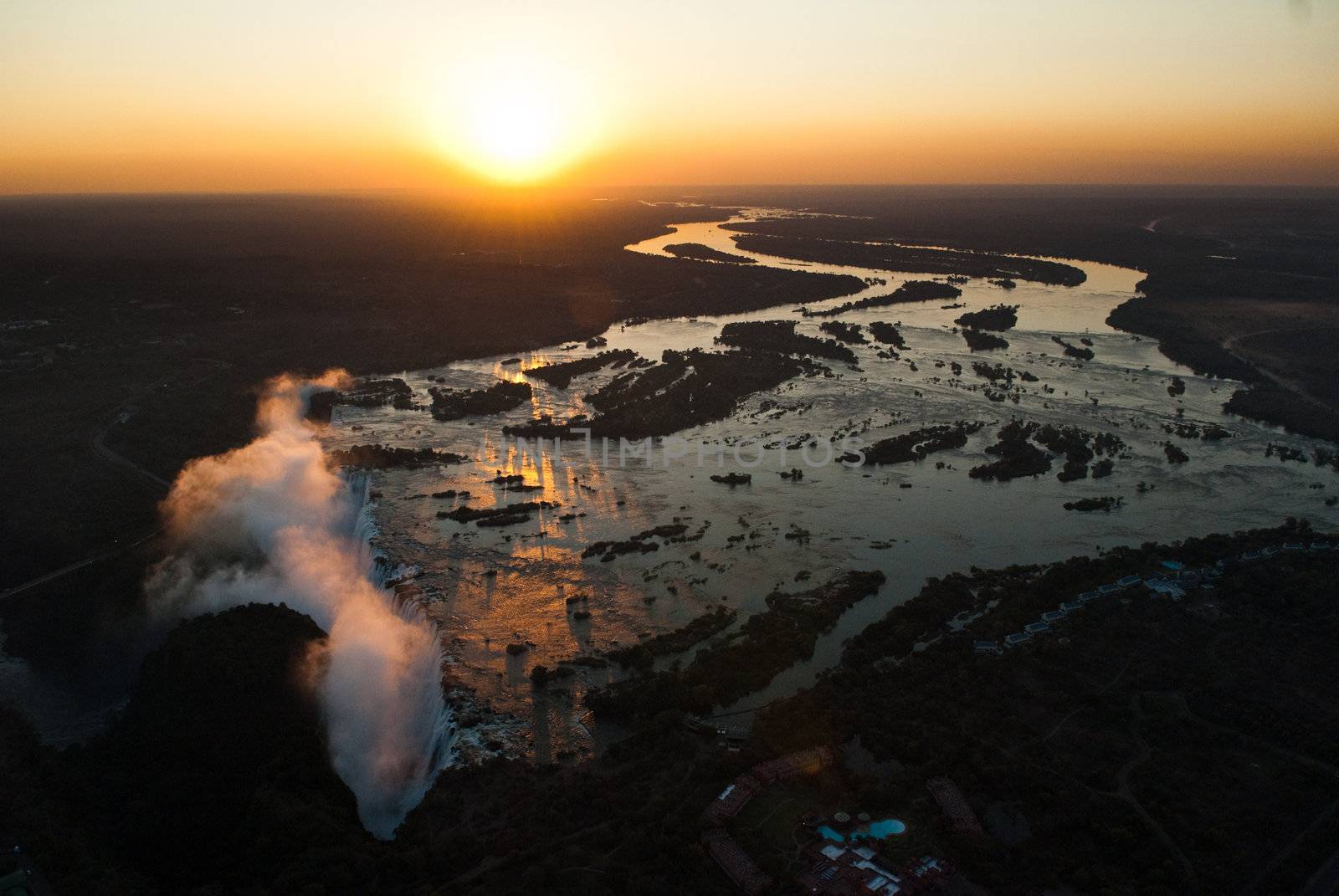 Victoria Falls Aerial by edan