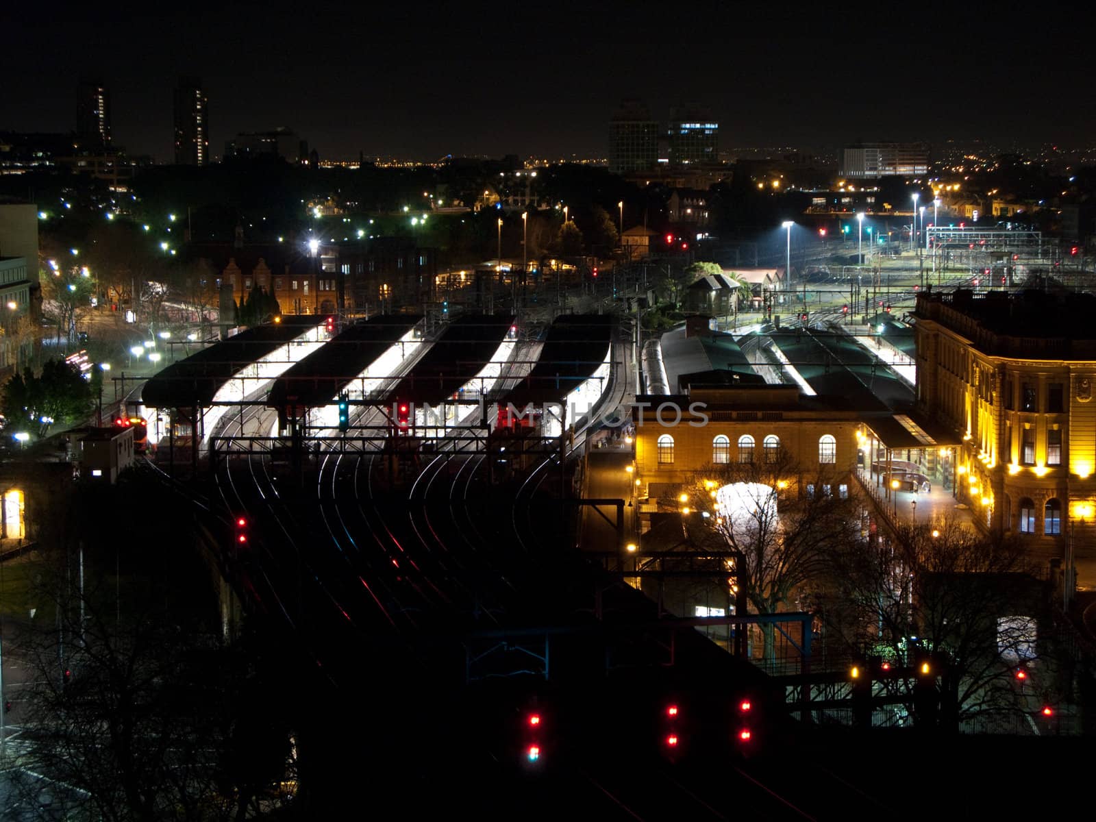 Sydney's Central Railway Station seen at night