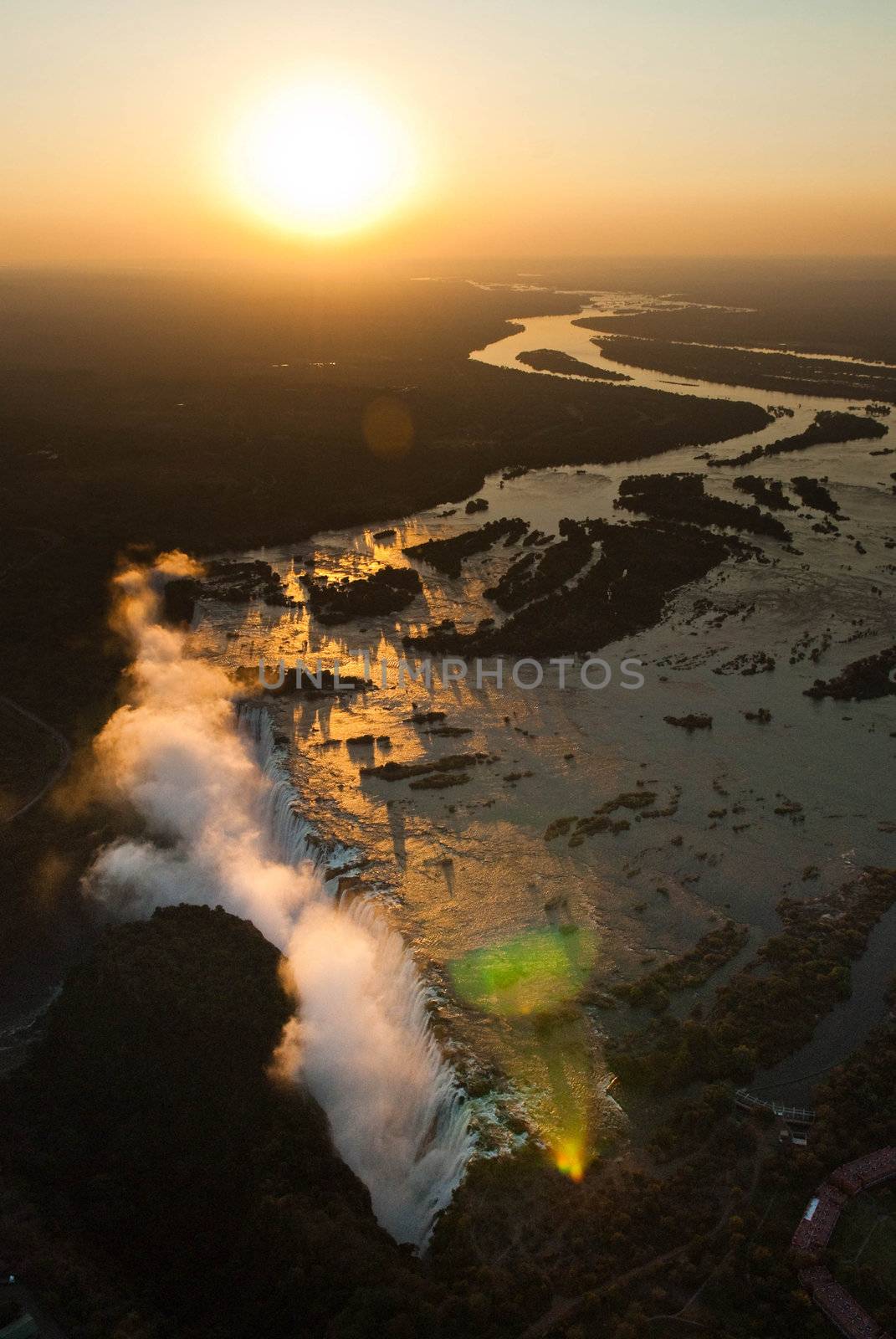 Victoria Falls seen from the air, Zambia/Zimbabwe