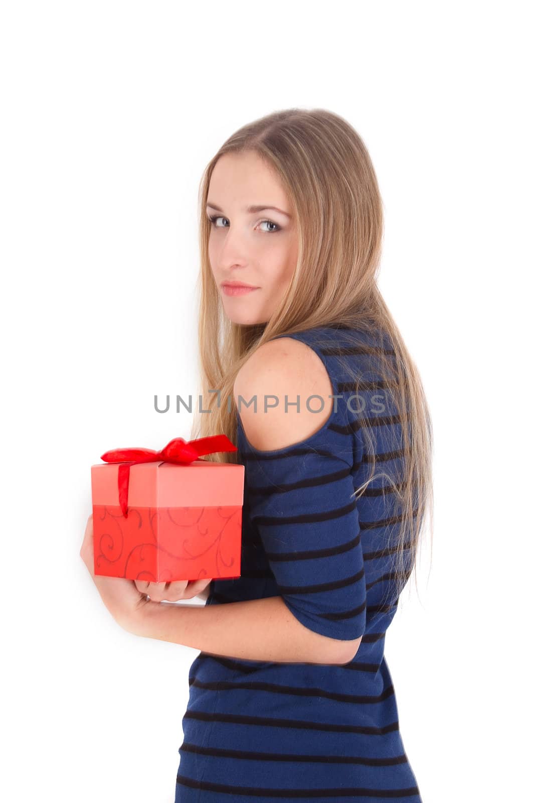 portrait of girl giving and getting gift concept by victosha