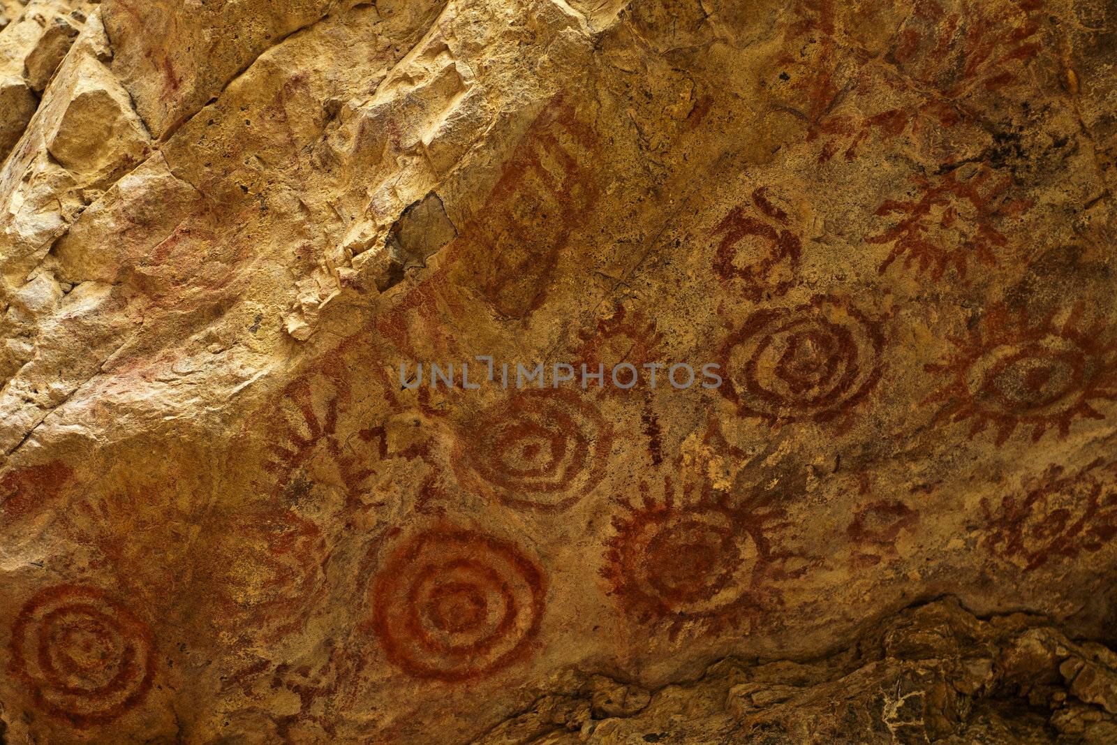 Muisca cave paintings near Villa de Leyva, Colombia.