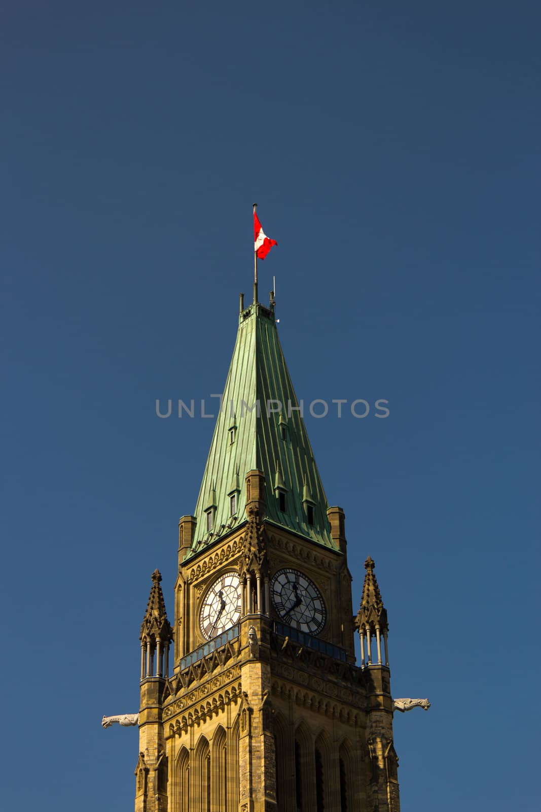 Peace Tower at the Canadian Parliament in Ottawa, Canada