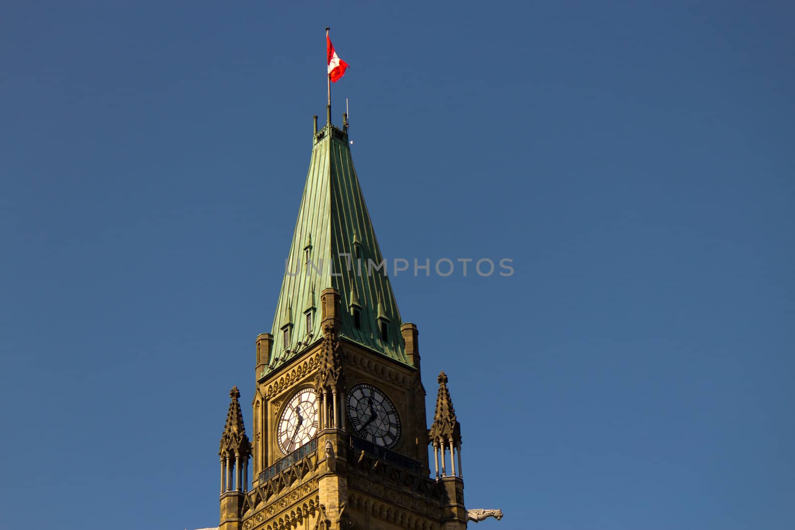 Peace Tower at the Canadian Parliament in Ottawa, Canada