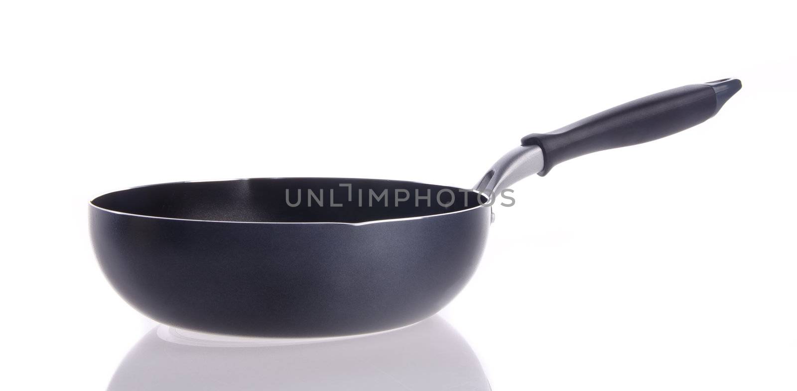 pan, metal frying pan, on a white background