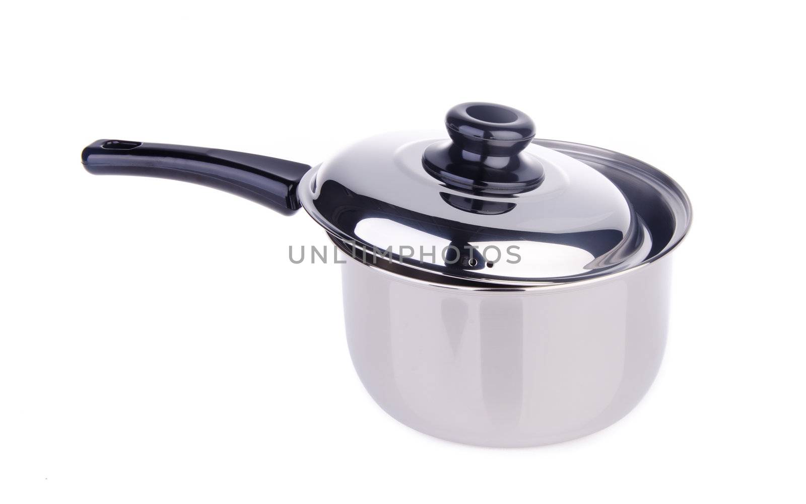 pan. stainless pan isolated on white background