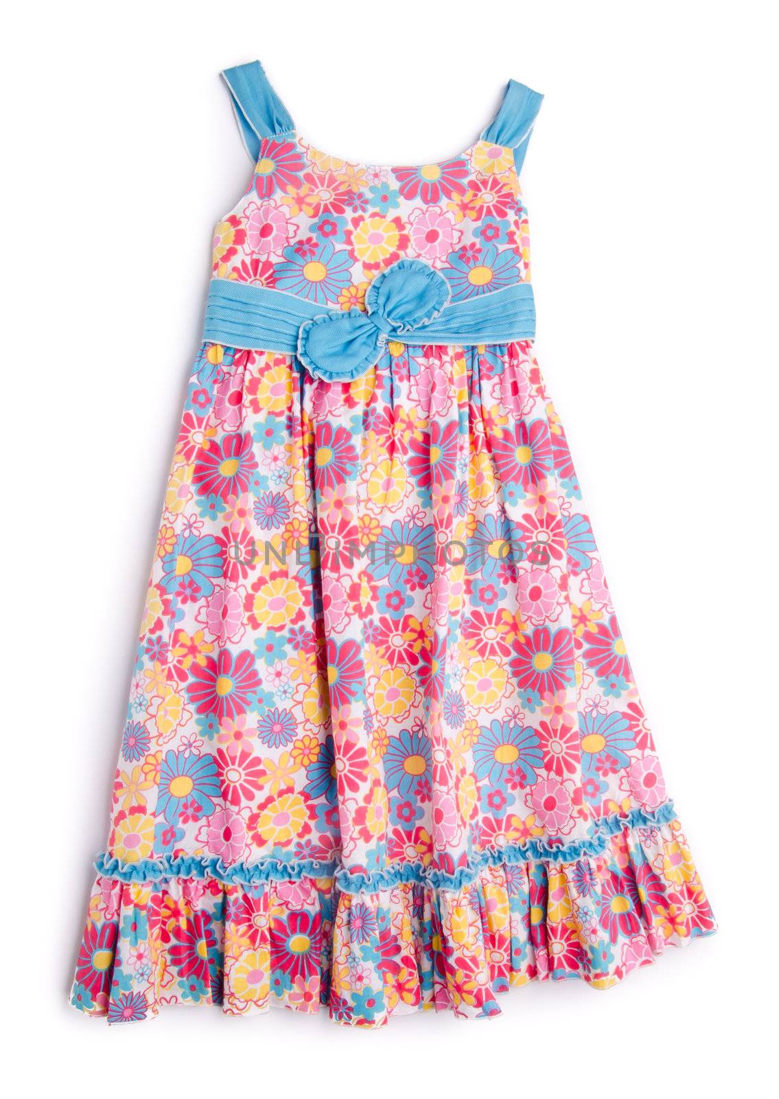 Dress for girls on the white background