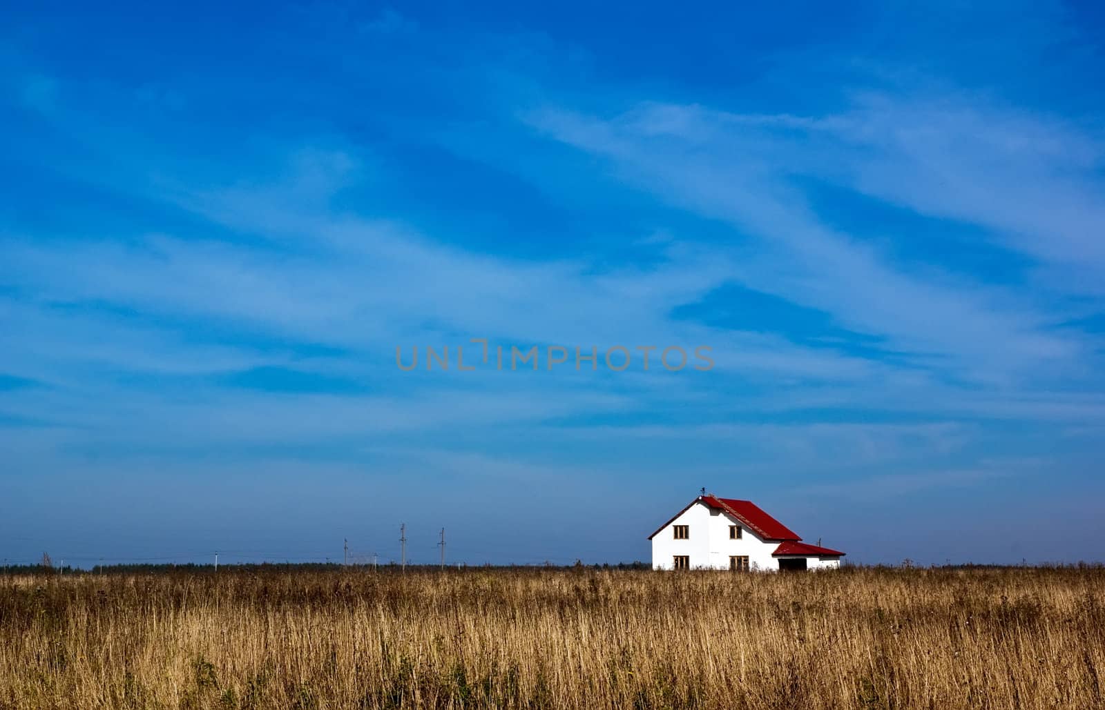 house, field, sky, structure, nature, architecture