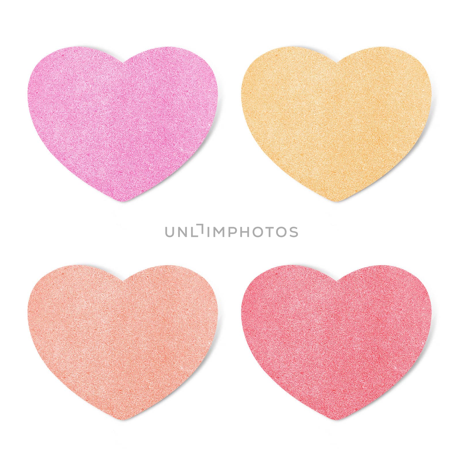 Paper texture ,heart on white background
