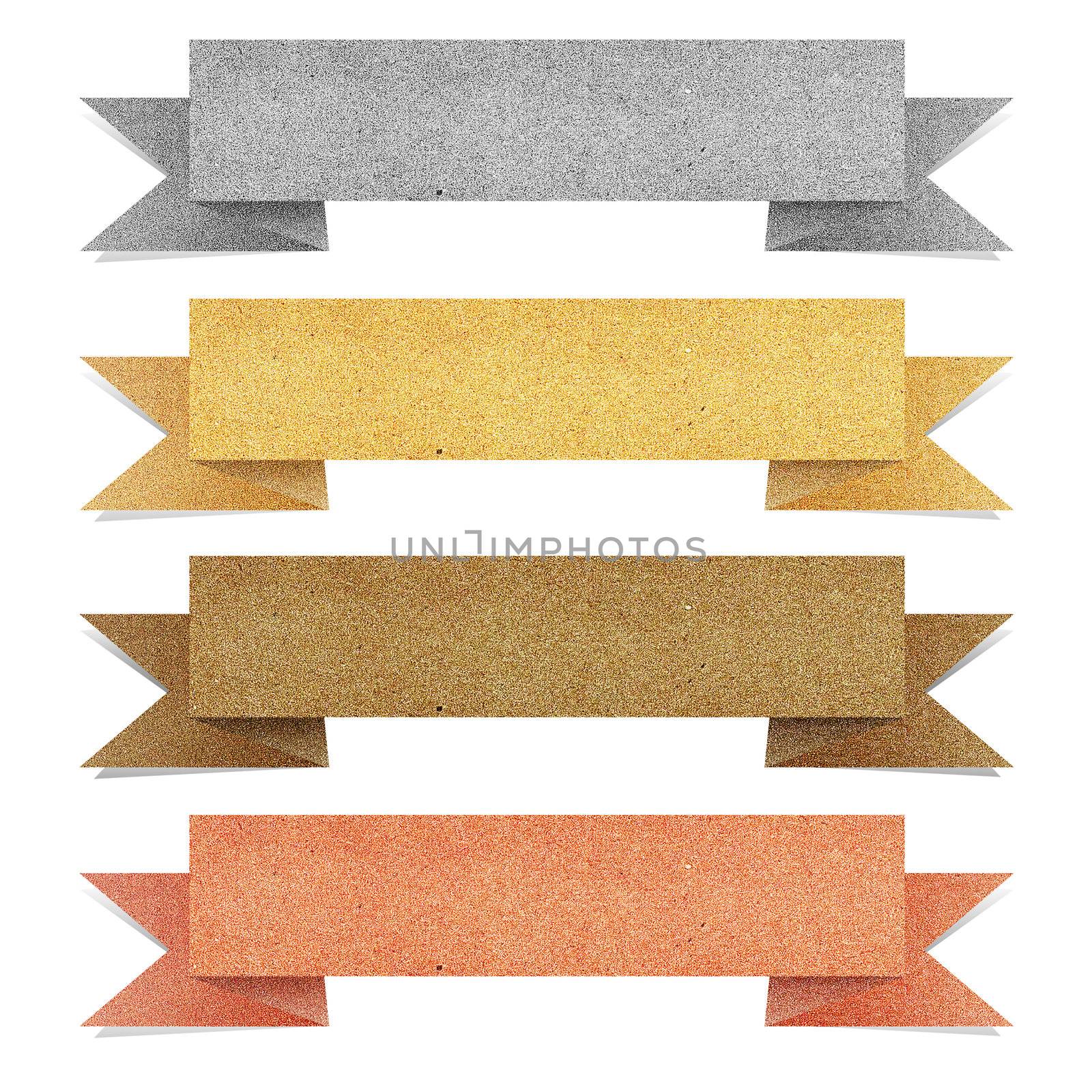 Paper texture ,Header tag recycled paper on white background by jakgree
