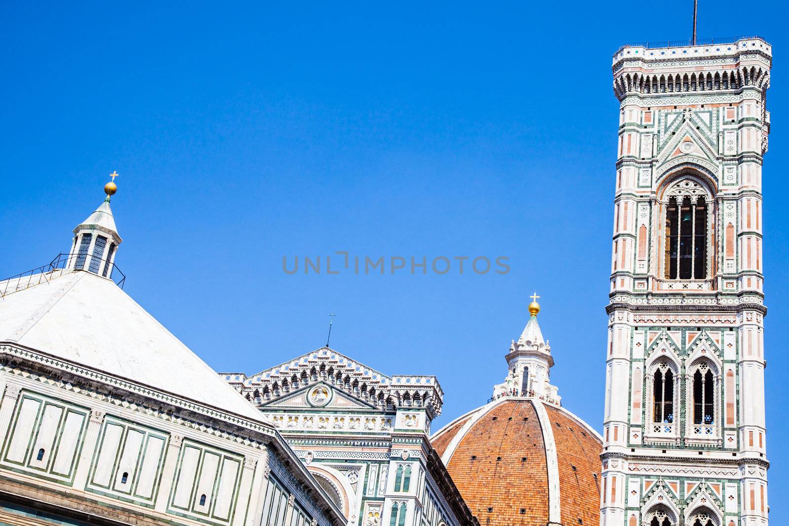 Italy, Florence. The famous landmark Campanile di Giotto, close to Duomo di Firenze