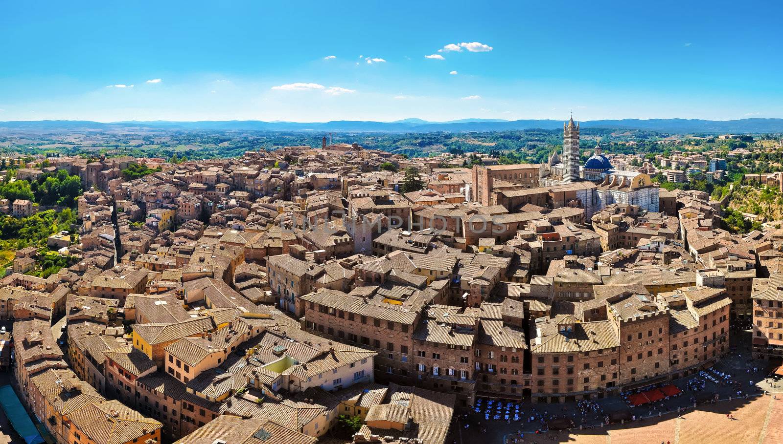 Sienna birds eye panorama view from Torra Mangia by martinm303