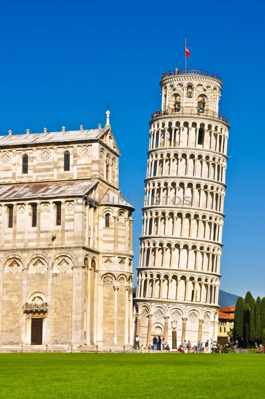 Leaning tower of Pisa, Tuscany, Italy, day view