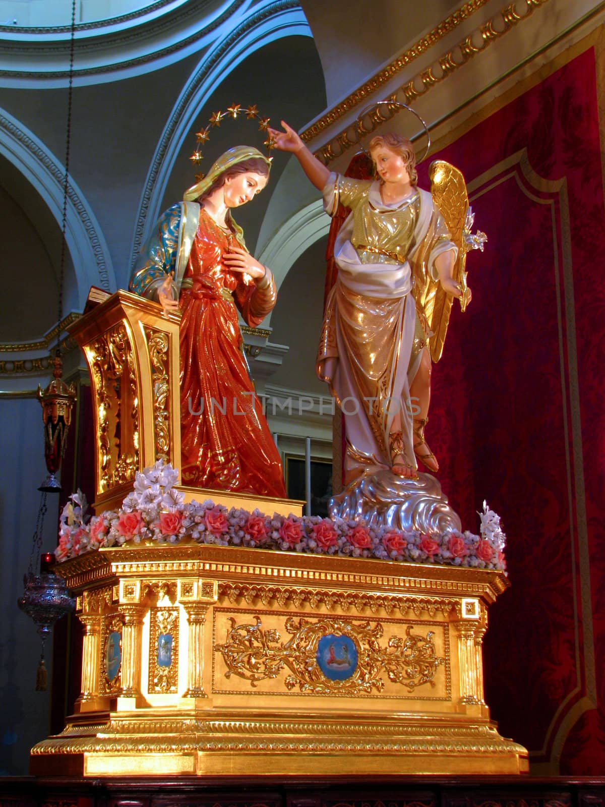 The statue representing The Annunciation of Our Lord in Tarxien, Malta.