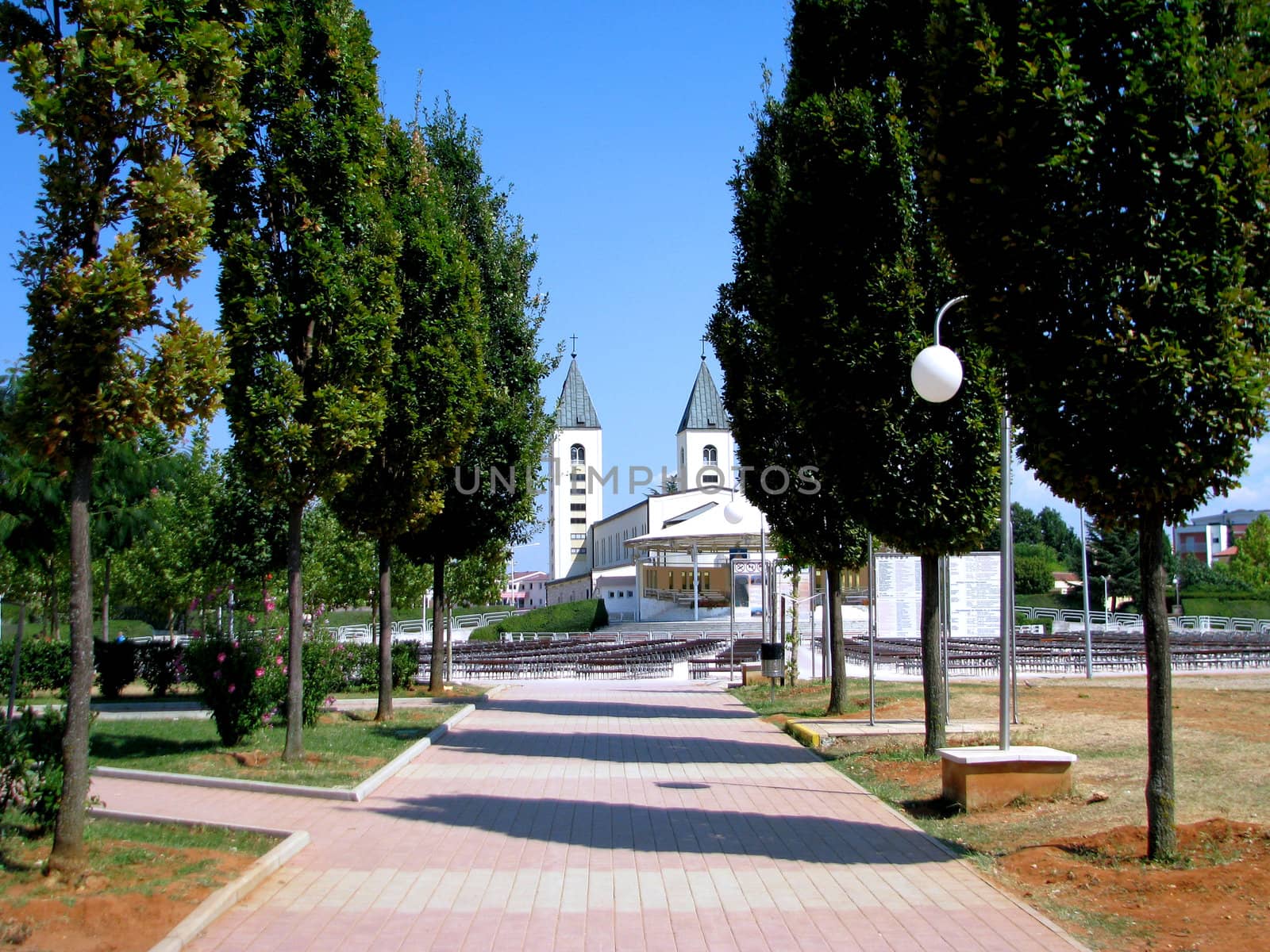 The path leading to Saint James church in Medjugorje, Bosnia - Herzegovina.