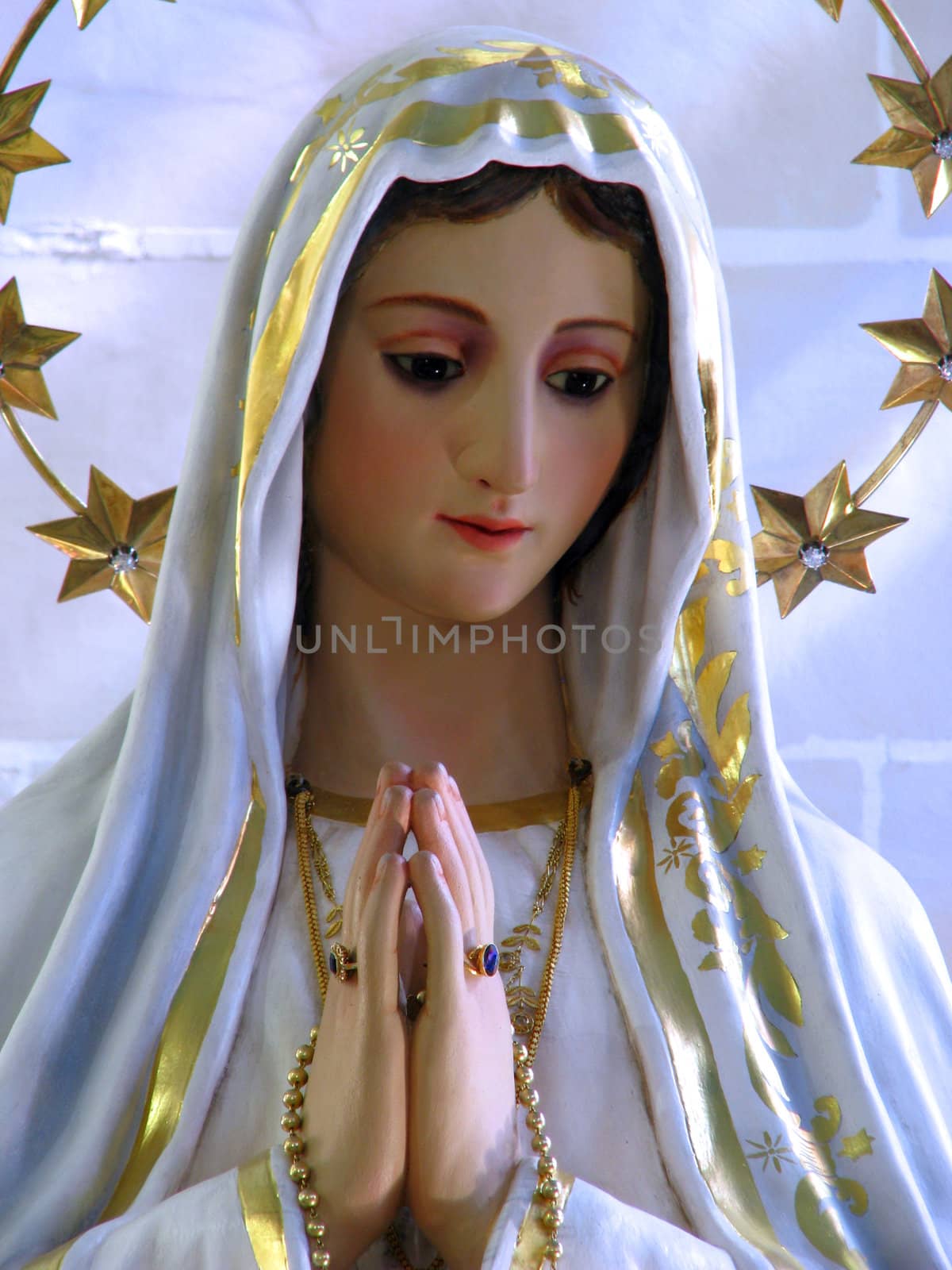 A detail of the statue of Our Lady of Fatima in Gwardamangia,Malta.