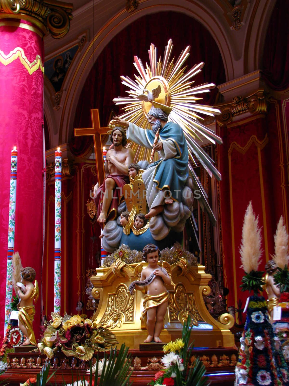 A statue representing The Holy Trinity in Marsa, Malta.