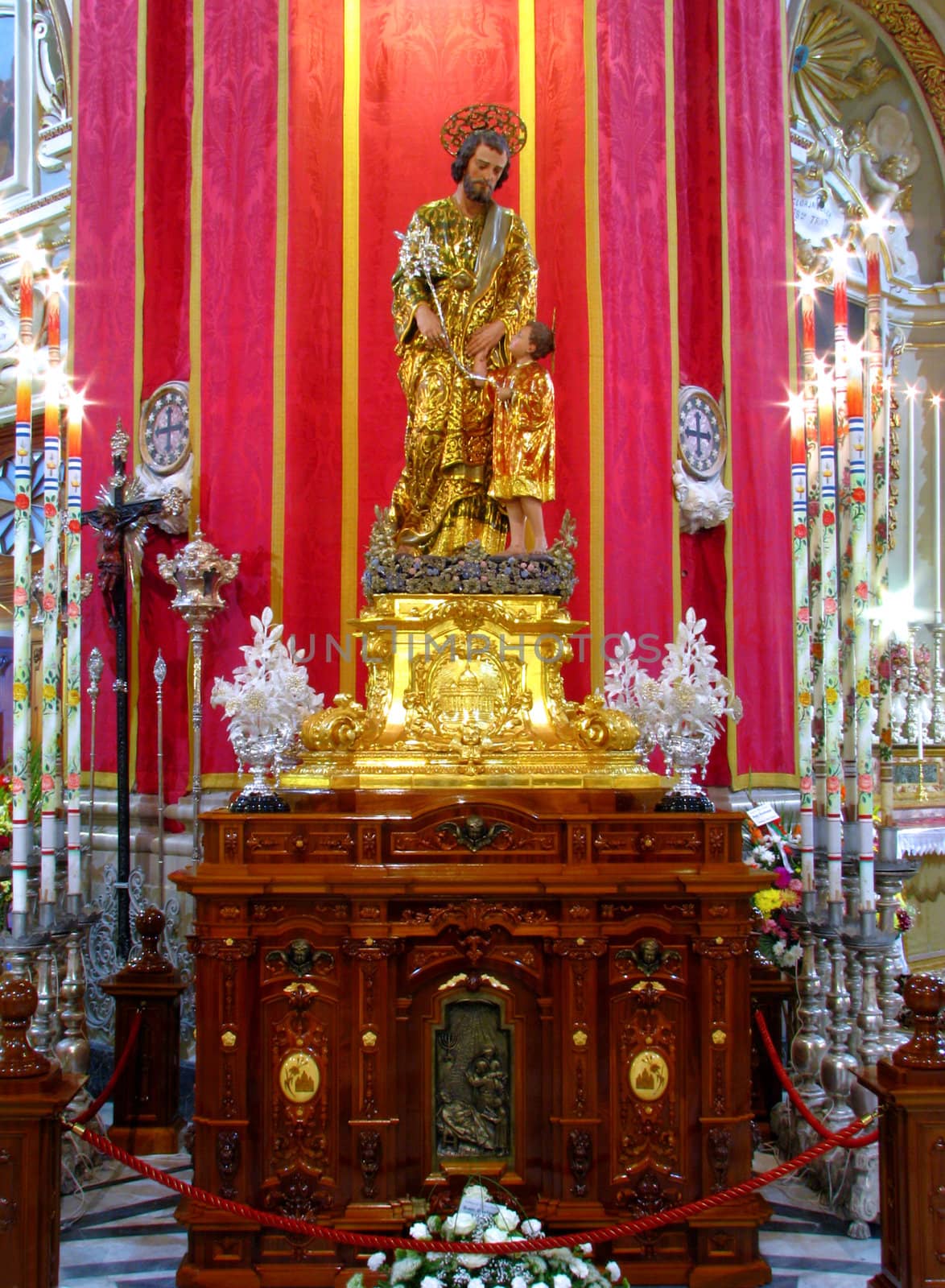 The statue of Saint Joseph in Ghaxaq, Malta.