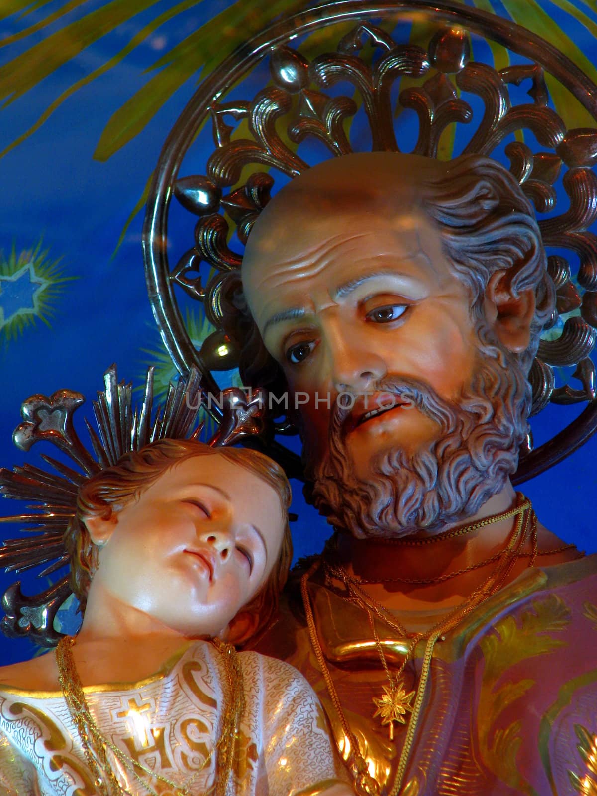 A detail of the statue of Saint Joseph in Zebbug, Malta.