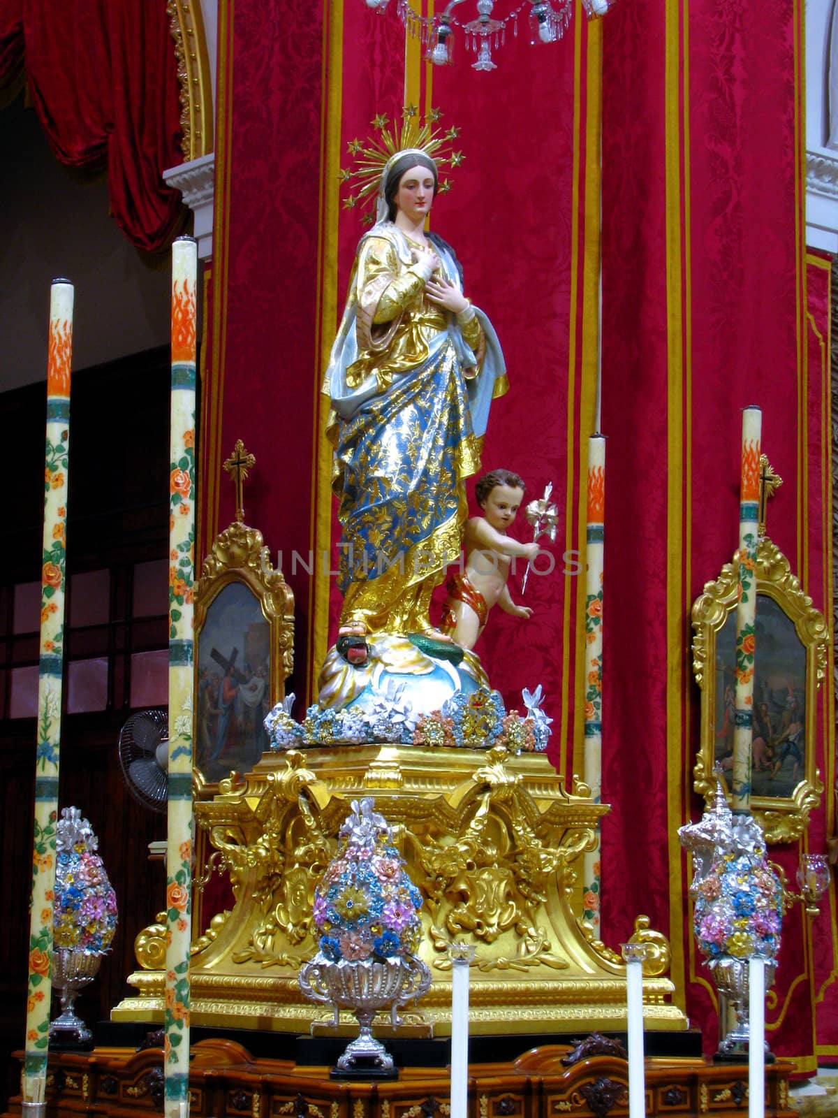 The statue of Our Lady of The Lilies in Maqbba, Malta.
