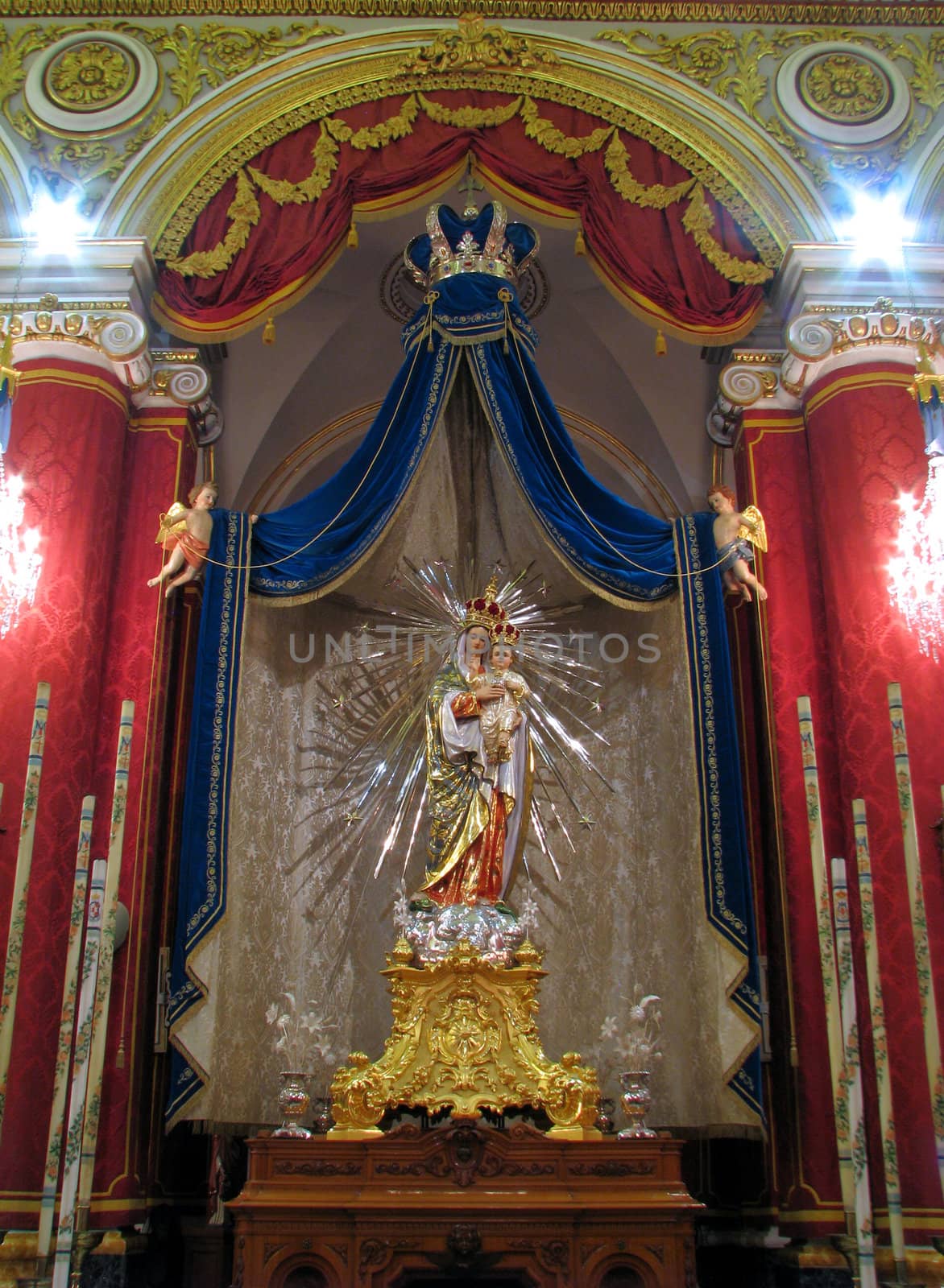 The statue of Our Lady of the Sacred Heart of Jesus displayed in the Sacro Cuor Parish Church, Sliema, Malta.