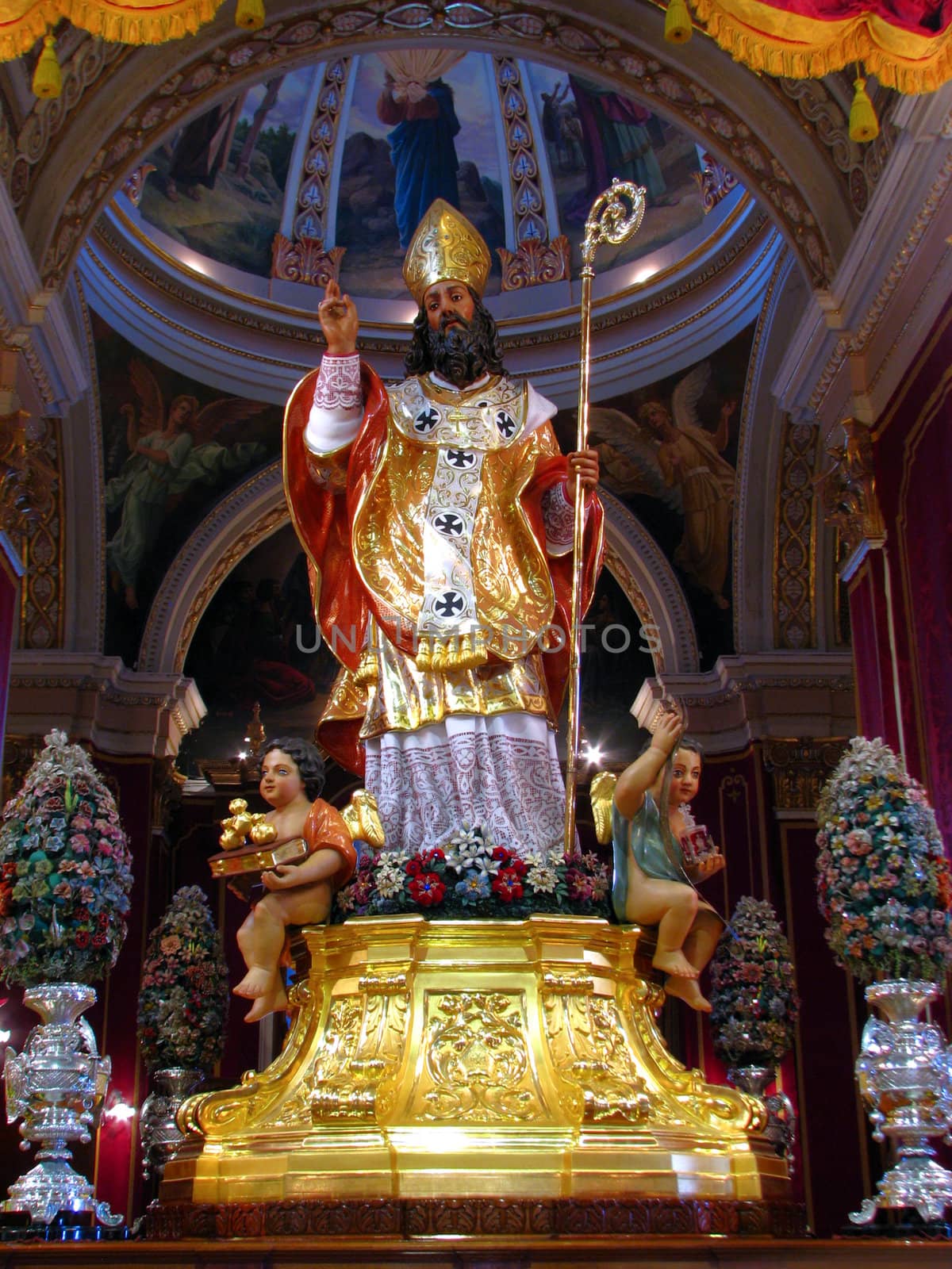The statue of Saint Nicholas in Siggiewi, Malta.