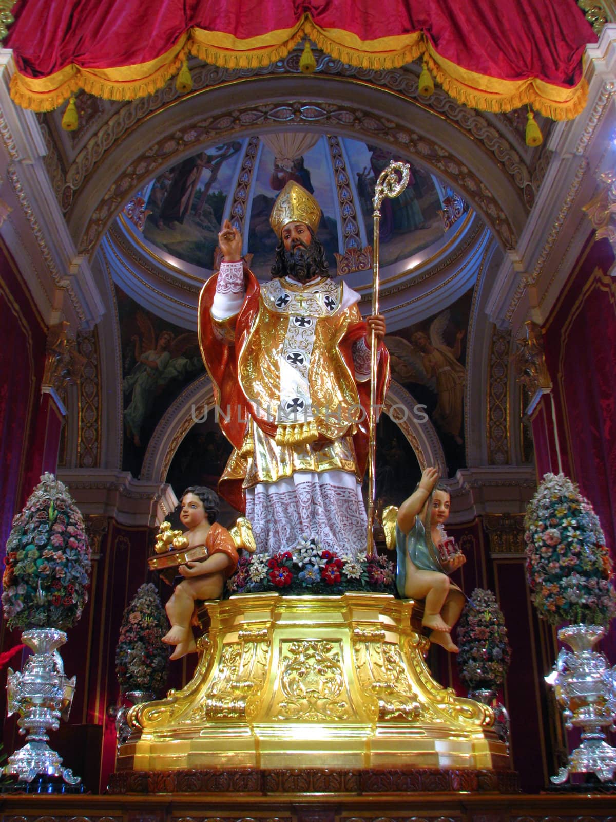 The statue of Saint Nicholas in Siggiewi, Malta.