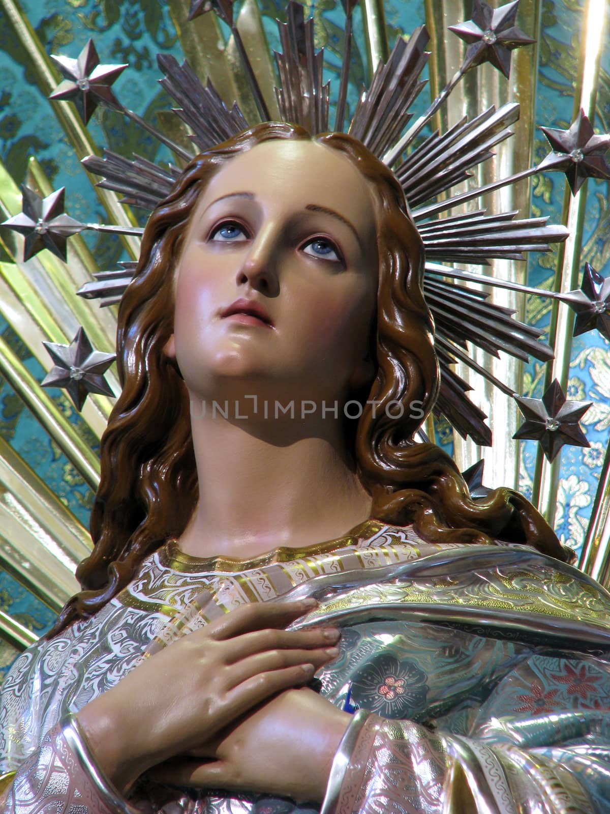 A detail of the statue of The Immaculate Conception in Hamrun, Malta.