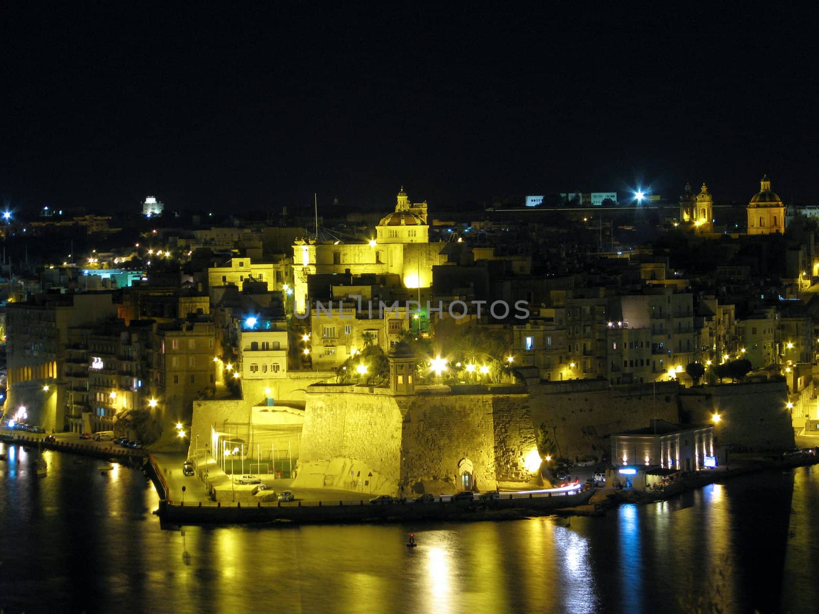 The city of Senglea as seen from Valletta, Malta.