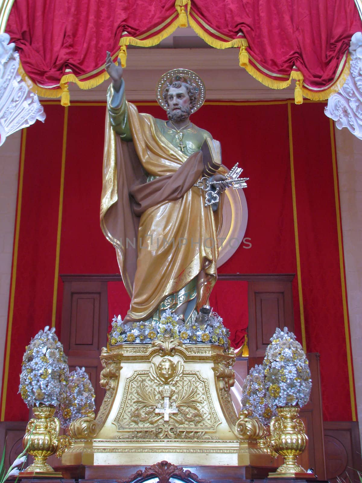 The statue of Saint Peter in Birzebbugia, Malta.