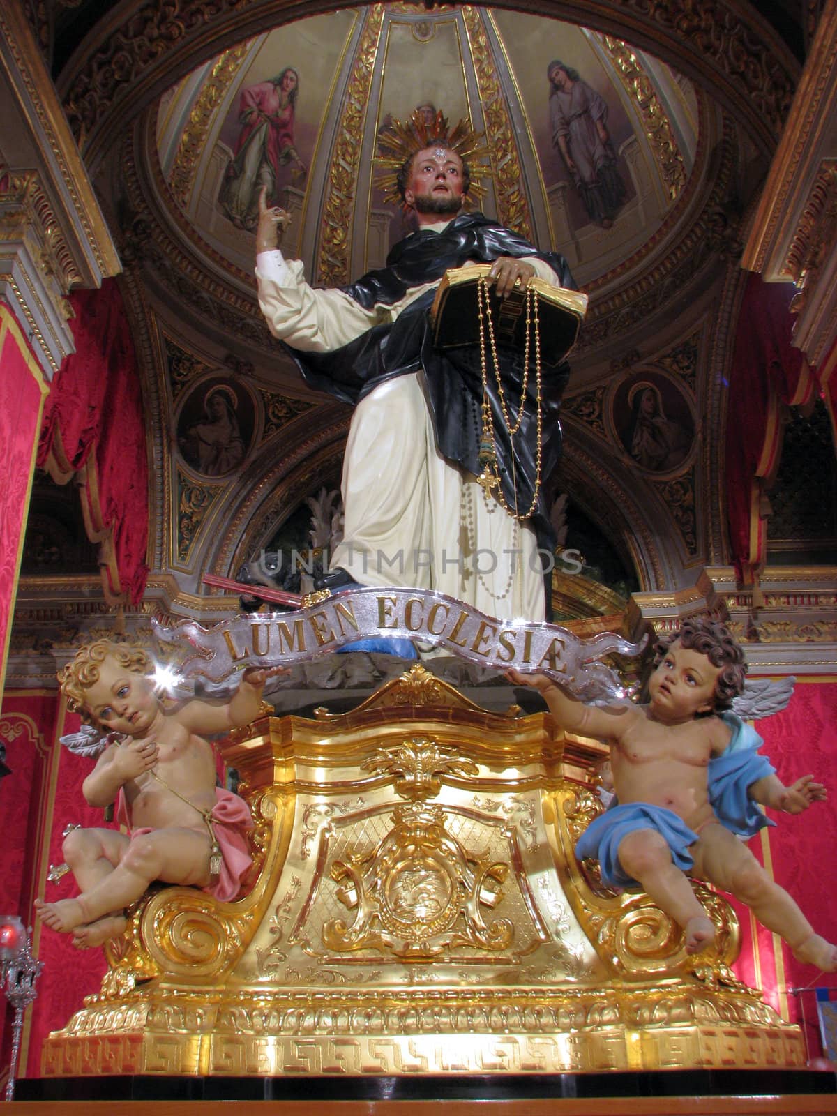 The statue of Saint Domenic in Valletta, Malta.