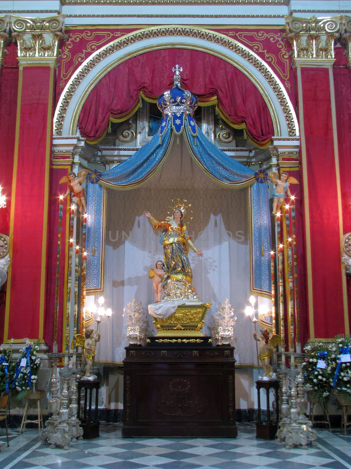 The statue of The Assumption of the Blessed Virgin Mary, at Ghaxaq, Malta.