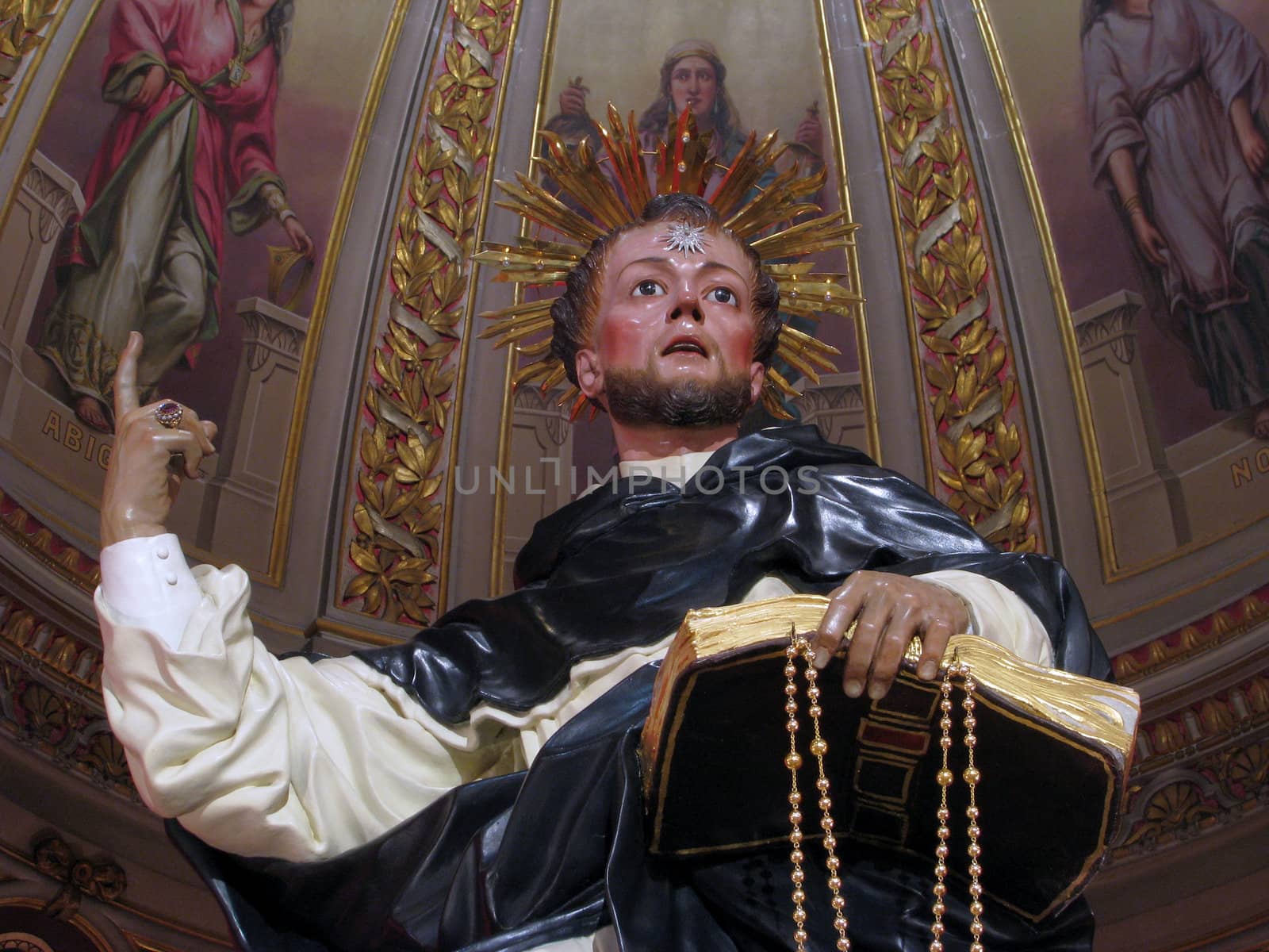 A detail of the statue of Saint Domenic in Valletta, Malta.