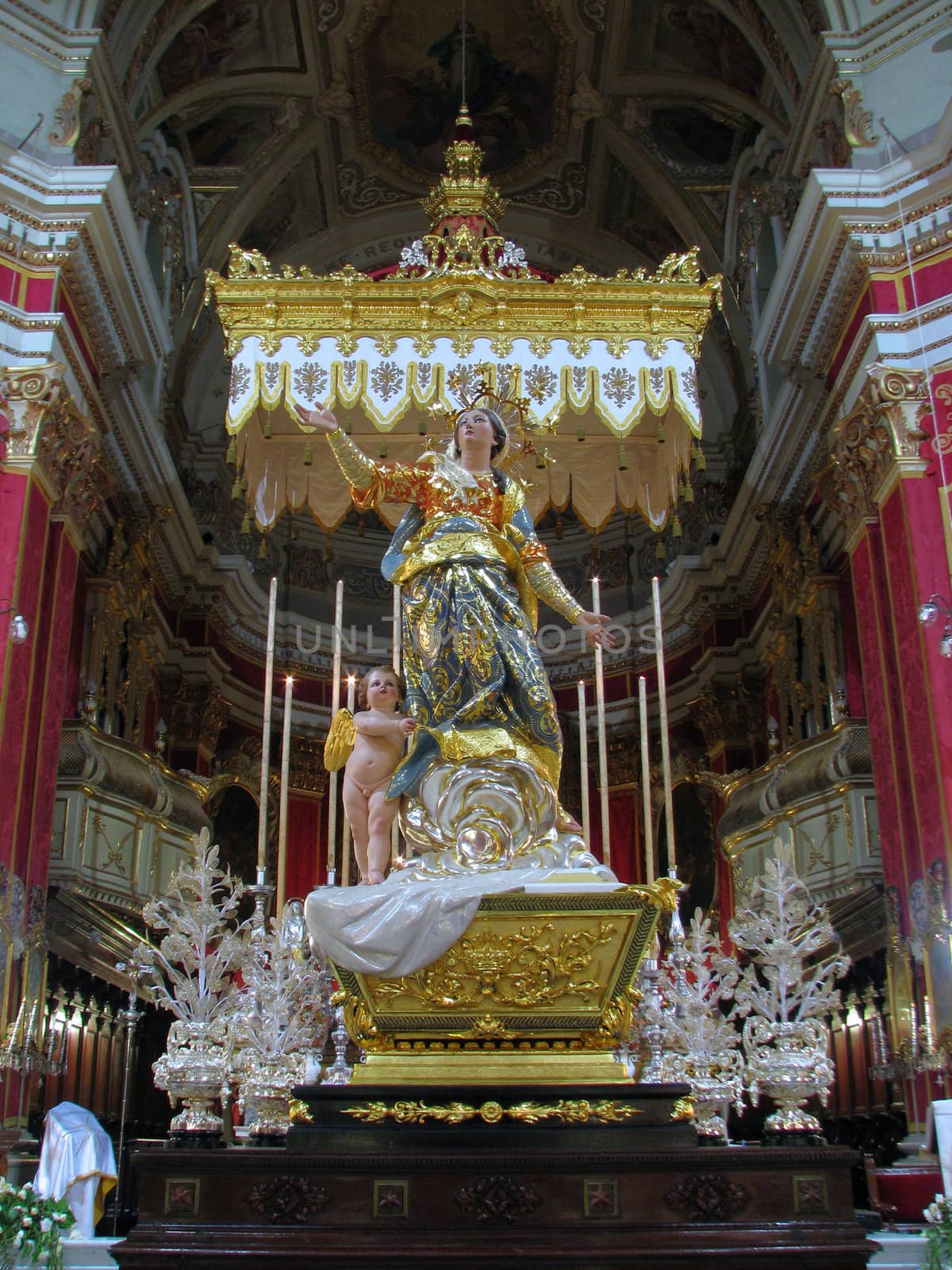 The statue of The Assumption of the Blessed Virgin Mary, at Ghaxaq, Malta.