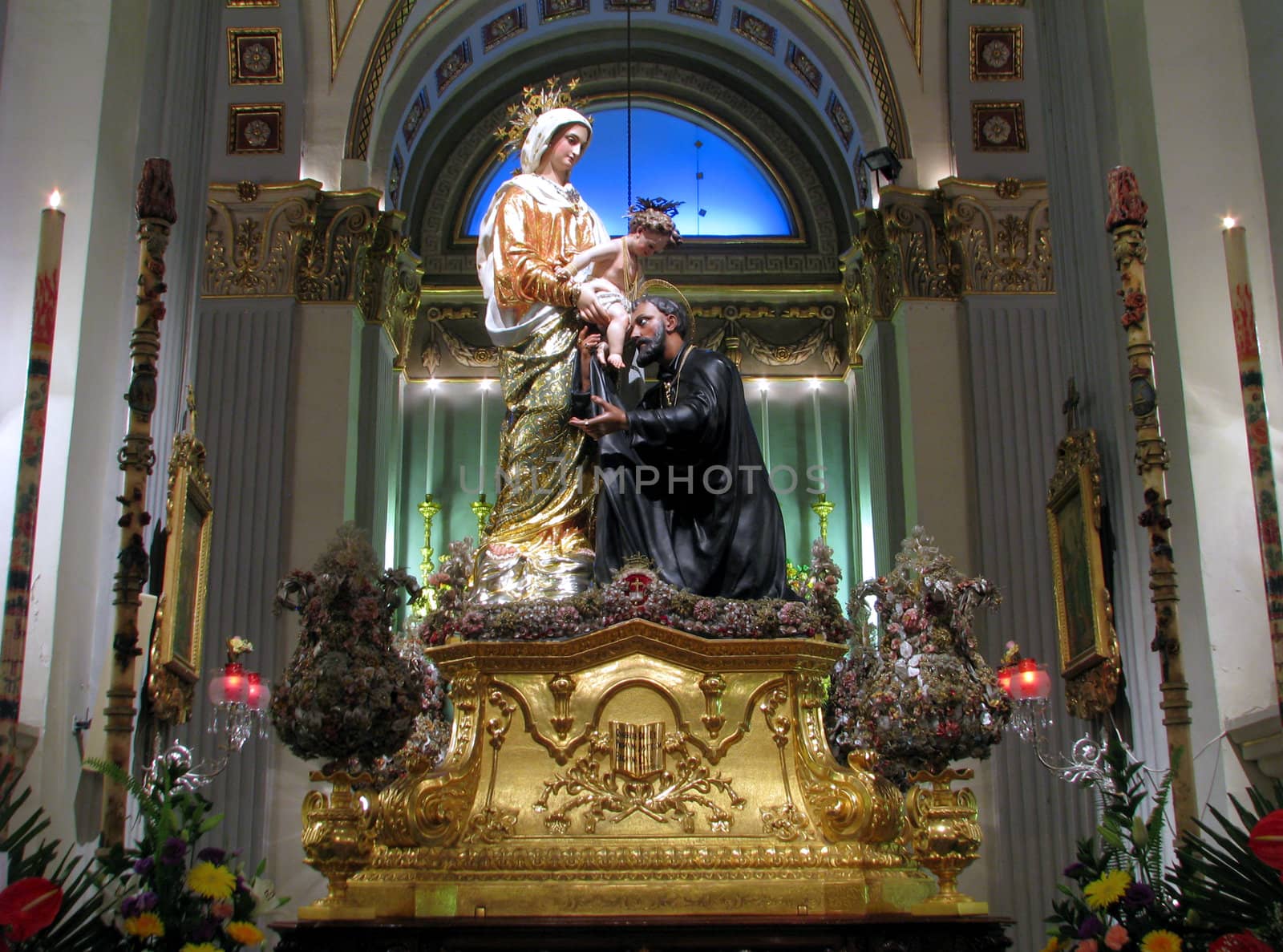 The statue of Saint Cajetan in Hamrun, Malta.
