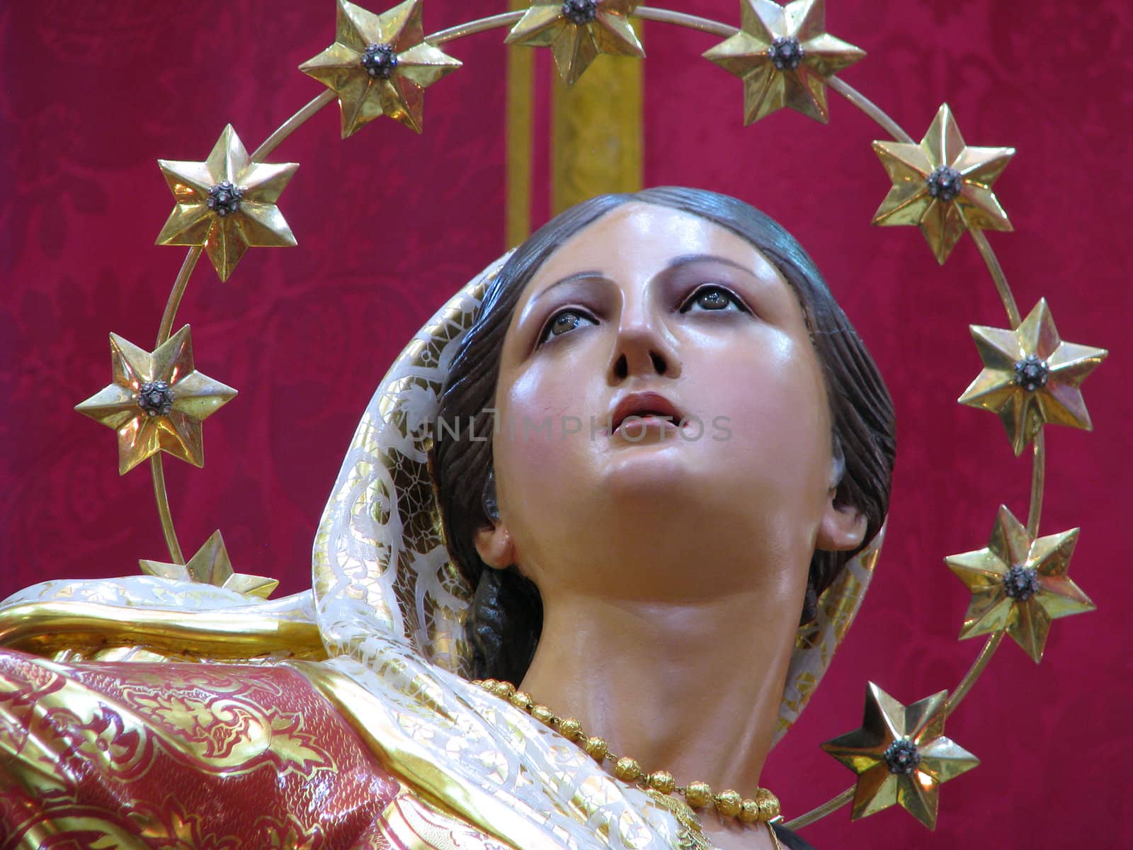 A detail of the statue of The Assumption of the Blessed Virgin Mary, at Mqabba, Malta.
