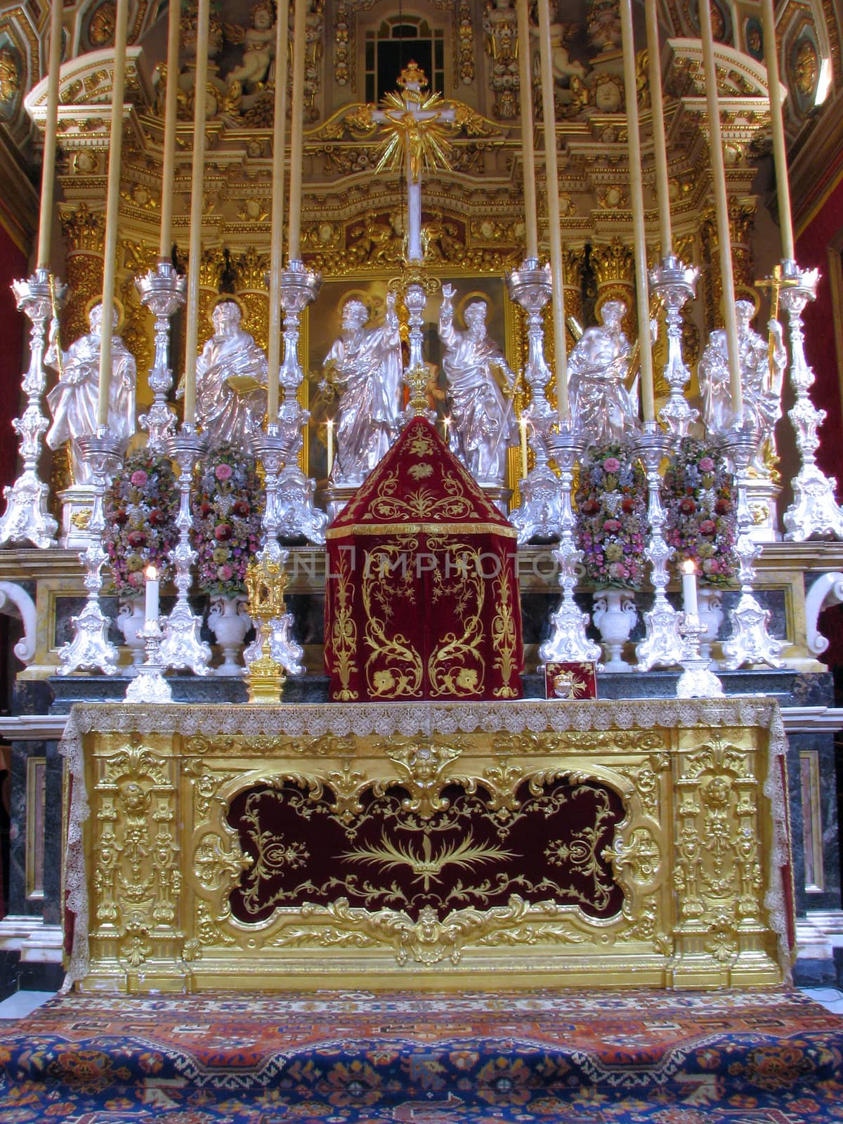 The Main Altar of a church in Gharghur, Malta.