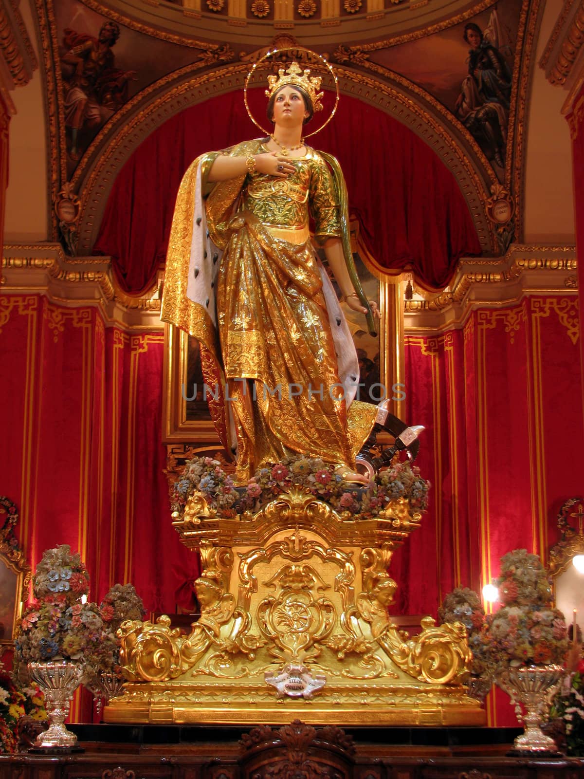 The statue of Saint Catherine of Alexandria in Zurrieq, Malta.