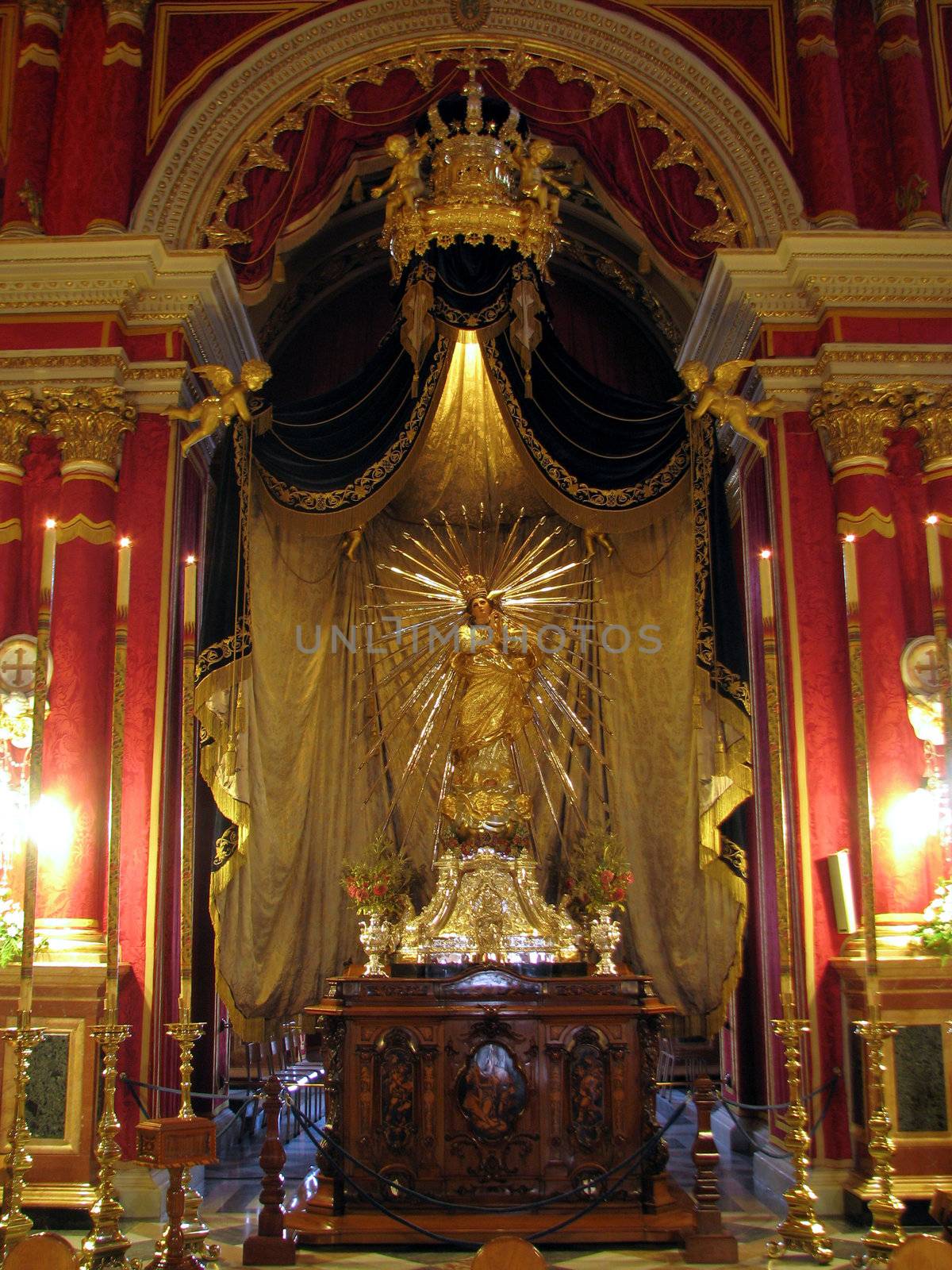 The beautiful statue of Maria Bambina of Naxxar, Malta.