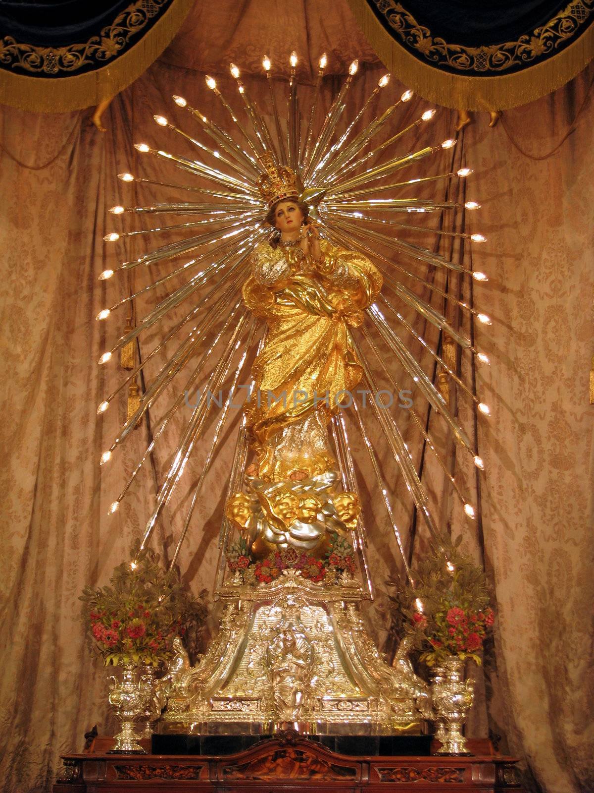 The beautiful statue of Maria Bambina of Naxxar, Malta.